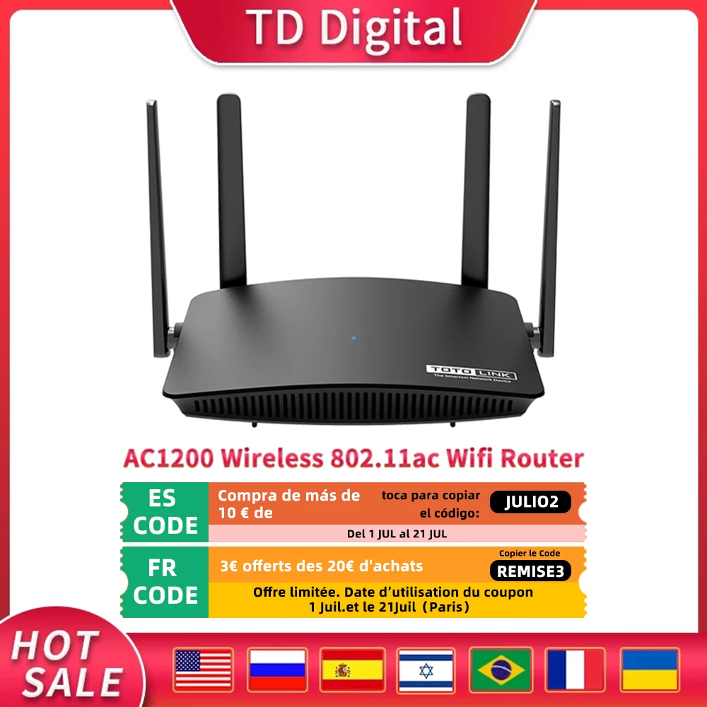 Беспроводной маршрутизатор TOTOLINK A720R 2,4G и 5G, двухдиапазонный Wi-Fi ретранслятор 802.11ac, роутер с поддержкой IPTV,QOS, управление App
Беспроводной маршрутизатор TOTOLINK A720R 2,4G и 5G, двухдиапазонный Wi-Fi ретранслятор 802.11ac, роутер с поддержкой IPTV,QOS, управление App