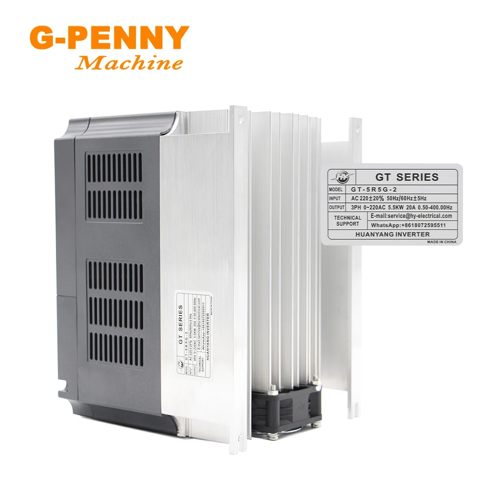 5.5KW GT HUANYANG 220v/380v Inverter CNC Spindle motor speed control Variable Frequency Drive 0-400Hz 3P output 1HP or 3HP Input 
5.5KW GT HUANYANG 220v/380v Inverter CNC Spindle motor speed control Variable Frequency Drive 0-400Hz 3P output 1HP or 3HP Input