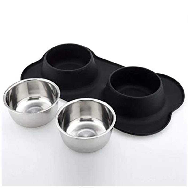 Silicone Dog Bowls Stainless Steel Water and Food Feeder Non Spill Skid Mat Pets Puppy Small Pet Supplies Cat Dog Plate
Silicone Dog Bowls Stainless Steel Water and Food Feeder Non Spill Skid Mat Pets Puppy Small Pet Supplies Cat Dog Plate
