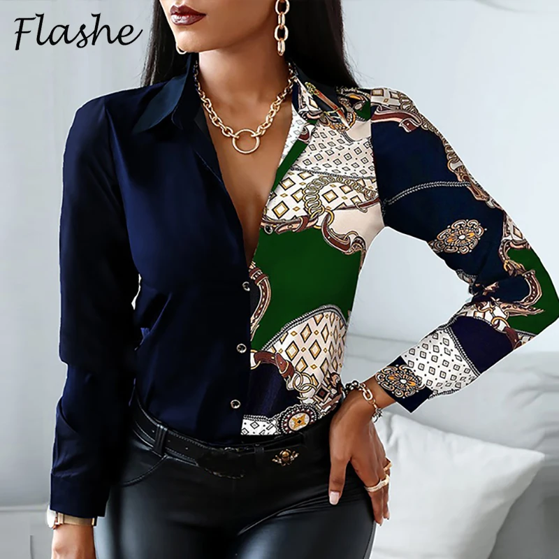 New Long Sleeve Blouse Women Tops Office Lady Blouse Print Button Shirts For Women Blouses Casual Shirt Female Blusas 2021
New Long Sleeve Blouse Women Tops Office Lady Blouse Print Button Shirts For Women Blouses Casual Shirt Female Blusas 2021