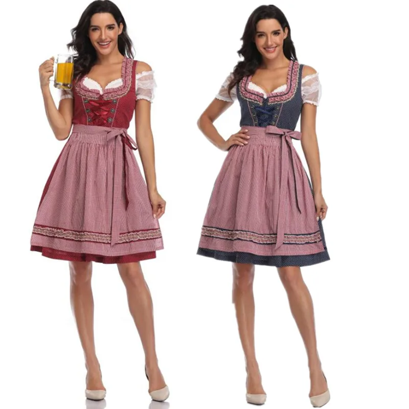 Dirndl Платье немецкая Баварская горничная стандартное карнавальное платье |
