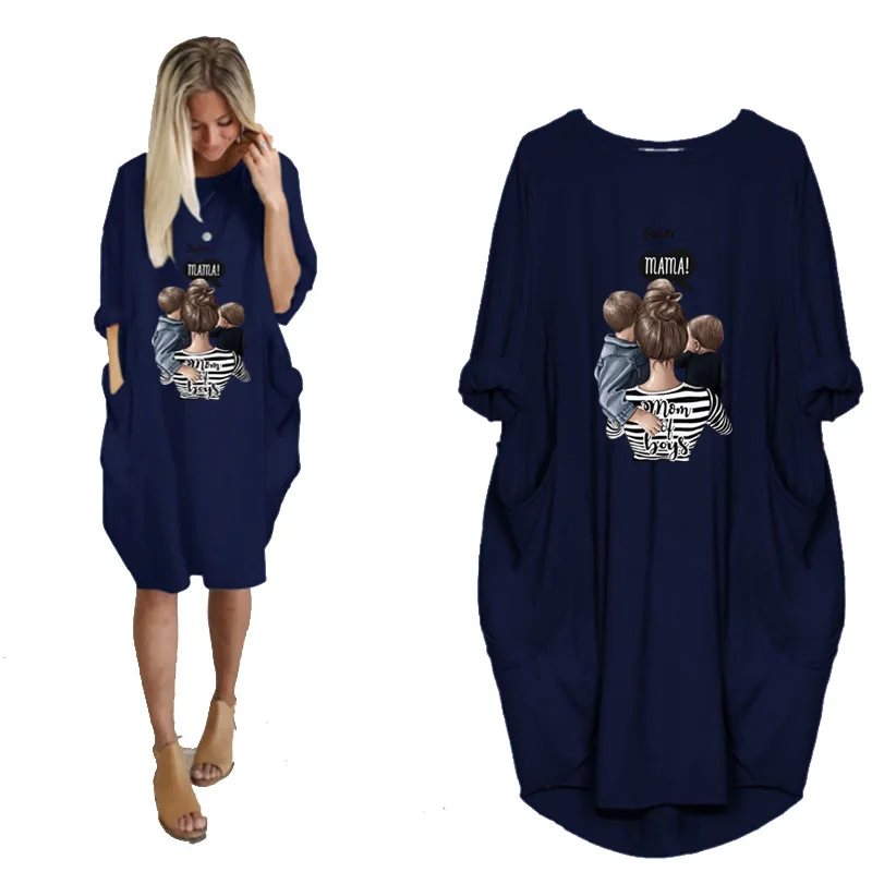 2021 Summer Autumn Women's Half Sleeve O-Neck Print Pullover Party Dresses Fashion Ladies Loose Midi Dress Vestidos Plus Size
2021 Summer Autumn Women's Half Sleeve O-Neck Print Pullover Party Dresses Fashion Ladies Loose Midi Dress Vestidos Plus Size