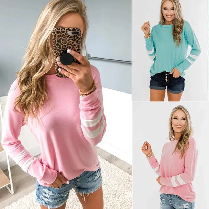European/American Ladies Sweaters Autumn/Winter New Women's Clothing Round Collar Splicing Long Sleeves Sweatshirt Women
European/American Ladies Sweaters Autumn/Winter New Women's Clothing Round Collar Splicing Long Sleeves Sweatshirt Women