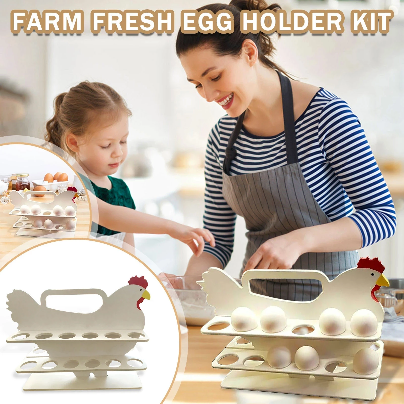 NEW Kitchen Egg Storage Rack Wooden Hen Ornament Double Layer Egg Storage Box Easter DIY Kitchen Accessories Organizer Items
NEW Kitchen Egg Storage Rack Wooden Hen Ornament Double Layer Egg Storage Box Easter DIY Kitchen Accessories Organizer Items