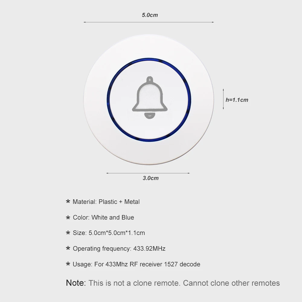 Door Wireless Control Button Program 433MHz SOS Used For Heating System Control Electric Curtain Learning Code
Door Wireless Control Button Program 433MHz SOS Used For Heating System Control Electric Curtain Learning Code
