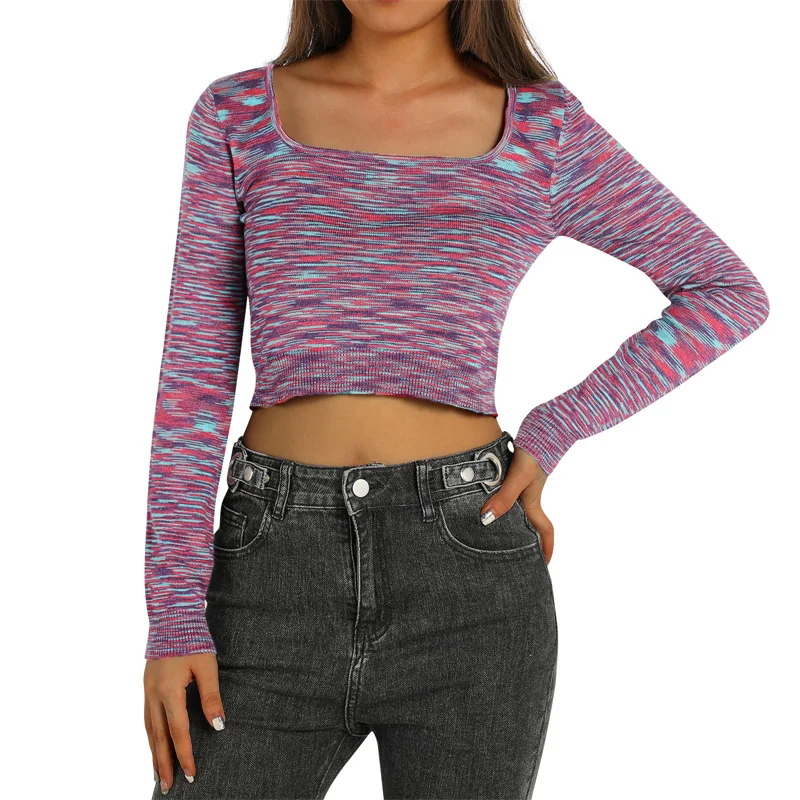 hirigin Knitted Top Women Sweater Tie Dyeing Print Casual Long Sleeve Fashion Colorful Striped Square Collar Sexy 2021 Autumn
hirigin Knitted Top Women Sweater Tie Dyeing Print Casual Long Sleeve Fashion Colorful Striped Square Collar Sexy 2021 Autumn