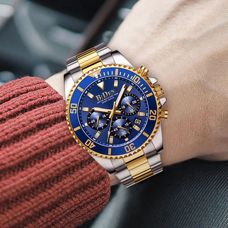 Часы наручные BIDEN мужские с хронографом роскошные брендовые классические