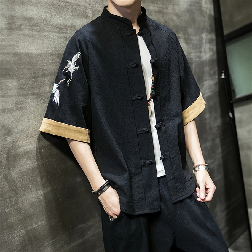 Japanese Traditional Clothing Men Haori Fashion Crane Embroidered Kimono Summer Loose Shirt Top Plus Size Solid Color Streetwear
Japanese Traditional Clothing Men Haori Fashion Crane Embroidered Kimono Summer Loose Shirt Top Plus Size Solid Color Streetwear