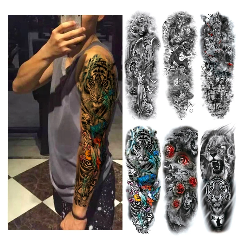 Temporary Tattoo Man Woman Arm Tattoo Fake Tattoo Body Art Full Arm Large Size Sleeve Wolf Totem Lion Pilot stickers
Temporary Tattoo Man Woman Arm Tattoo Fake Tattoo Body Art Full Arm Large Size Sleeve Wolf Totem Lion Pilot stickers
