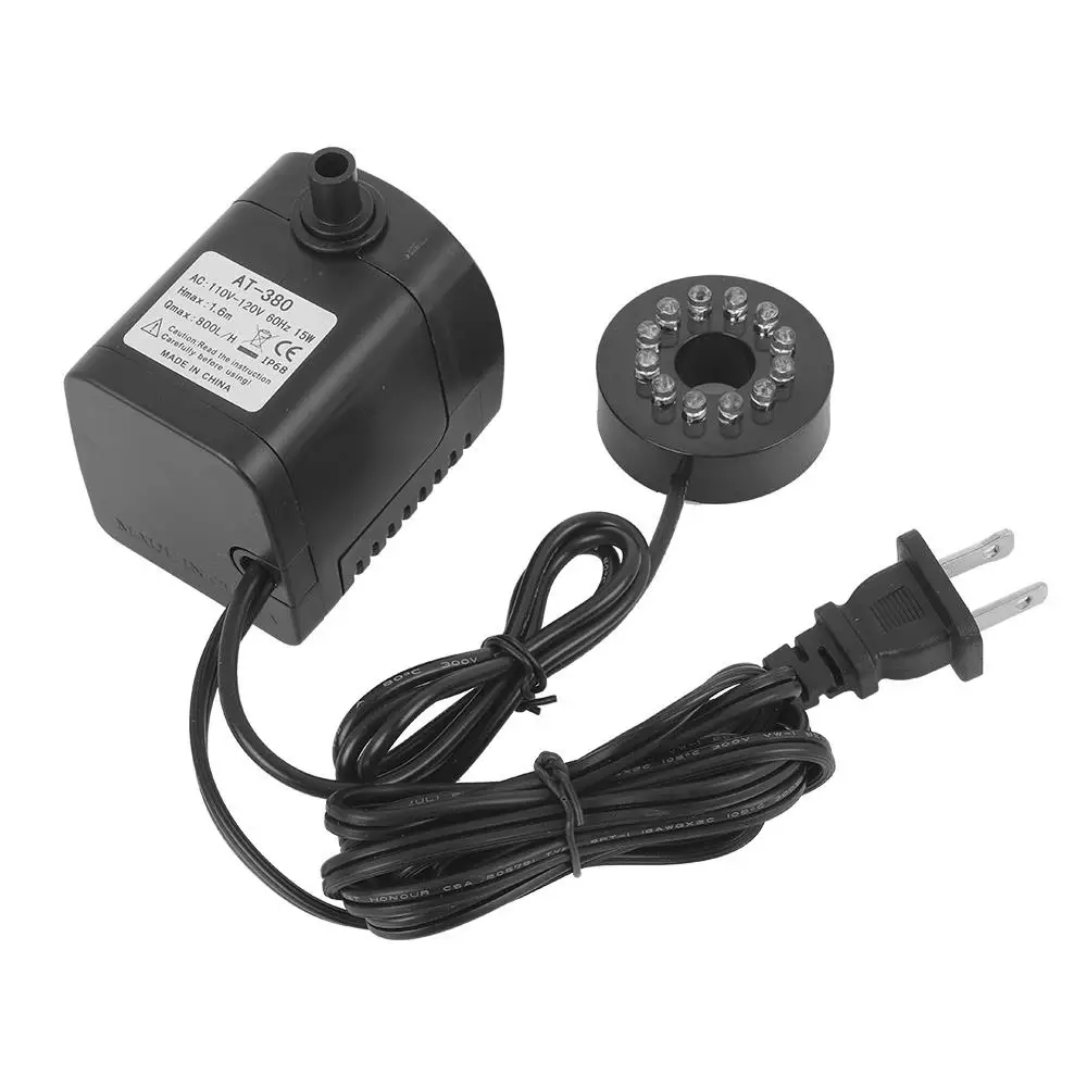 Submersible Water Fountain Fountain Pump Fashion Colorful with 12leds Light 15W Oxygen 2 Nozzles 220GPH Aquarium Water Pump
Submersible Water Fountain Fountain Pump Fashion Colorful with 12leds Light 15W Oxygen 2 Nozzles 220GPH Aquarium Water Pump