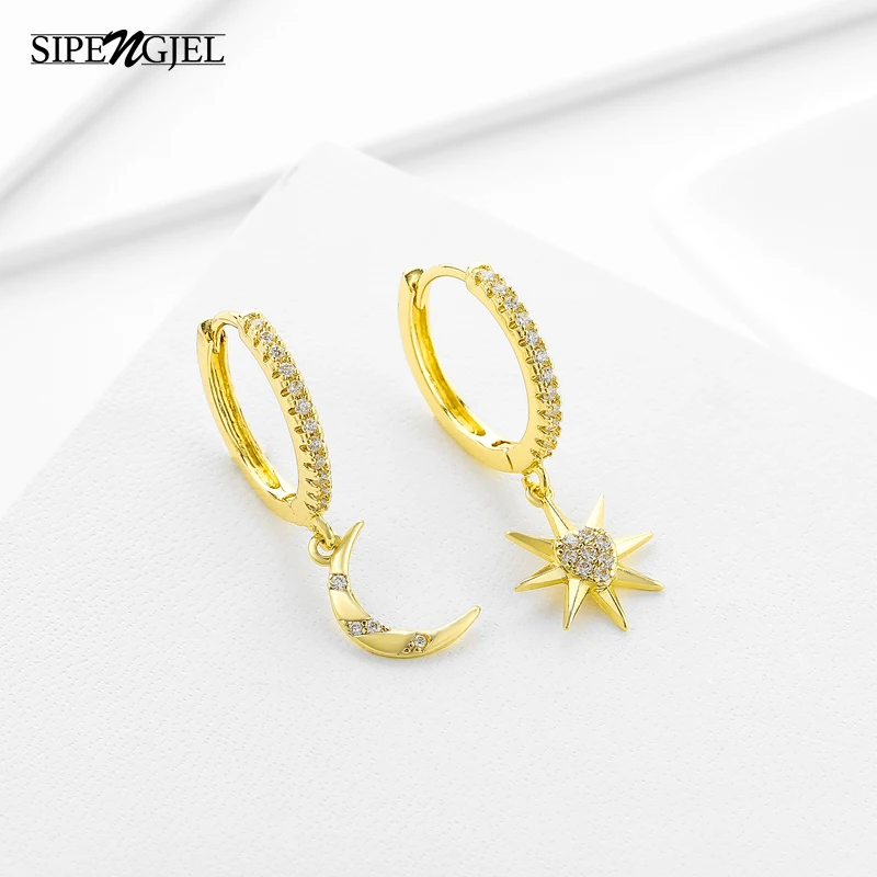 Fashion cubic zircon Star pendant Earrings gold silver color Hoop Earrings For Women Girls Jewelry 2020
Fashion cubic zircon Star pendant Earrings gold silver color Hoop Earrings For Women Girls Jewelry 2020