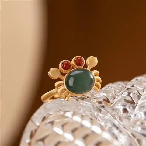 Original S925 Sterling Silver Gold Plated Natural Emerald Personality Wealth Comes from Every Direction Simple Cute Crab Women's
Original S925 Sterling Silver Gold Plated Natural Emerald Personality Wealth Comes from Every Direction Simple Cute Crab Women's