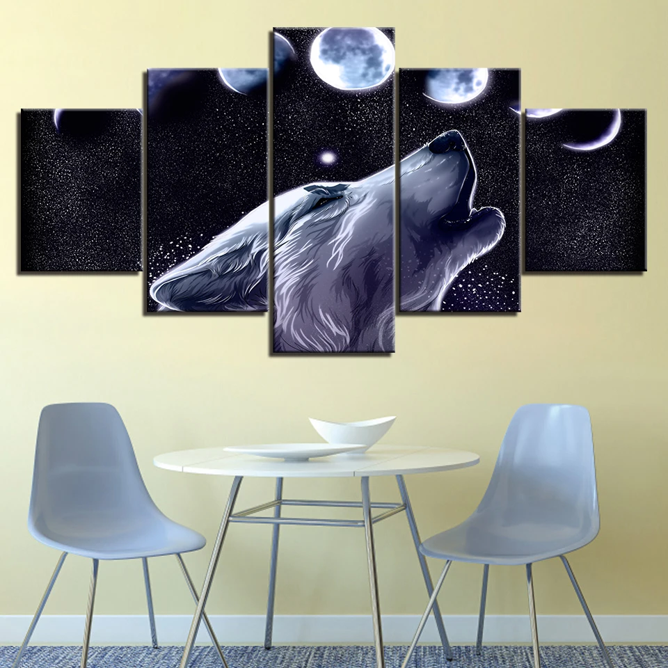 Animal Moon Wolf 5 Pieces Modern Canvas Poster Painting HD Print Picture Wall Art Nordic Style Framed Living Room Home Decor
Animal Moon Wolf 5 Pieces Modern Canvas Poster Painting HD Print Picture Wall Art Nordic Style Framed Living Room Home Decor