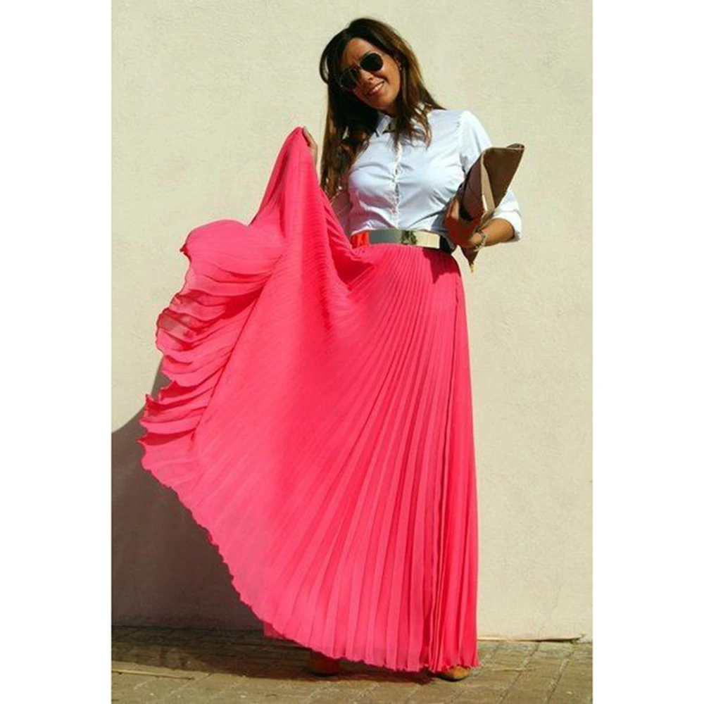 High Street Womens Summer Solid Color Dot High waist Elastic Long Pleated Skirt with Full Hemline for Ladies 5 Colors
High Street Womens Summer Solid Color Dot High waist Elastic Long Pleated Skirt with Full Hemline for Ladies 5 Colors