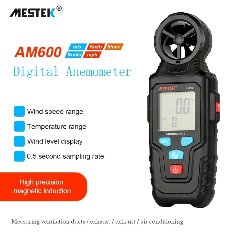 Digital Anemometer Handheld Wind Speed Meter for Measuring Wind Speed, Temperature and Wind Chill Digital Environmental Meter
Digital Anemometer Handheld Wind Speed Meter for Measuring Wind Speed, Temperature and Wind Chill Digital Environmental Meter