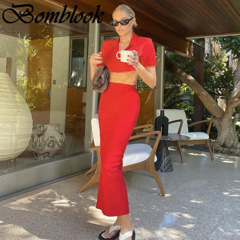 Bomblook Sexy Party Club Women's Suit Summer 2021 Solid Button Crop Top Slit Midi Skirts Small Suit Vetement Femme Streetwears
Bomblook Sexy Party Club Women's Suit Summer 2021 Solid Button Crop Top Slit Midi Skirts Small Suit Vetement Femme Streetwears