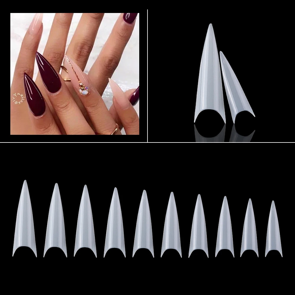 AORAEM False Nails Tips Long Stiletto Fake Nail Clear Full Cover 500pcs/Bag Nails Sheets Finger Nails Decoratiion DIY Design
AORAEM False Nails Tips Long Stiletto Fake Nail Clear Full Cover 500pcs/Bag Nails Sheets Finger Nails Decoratiion DIY Design
