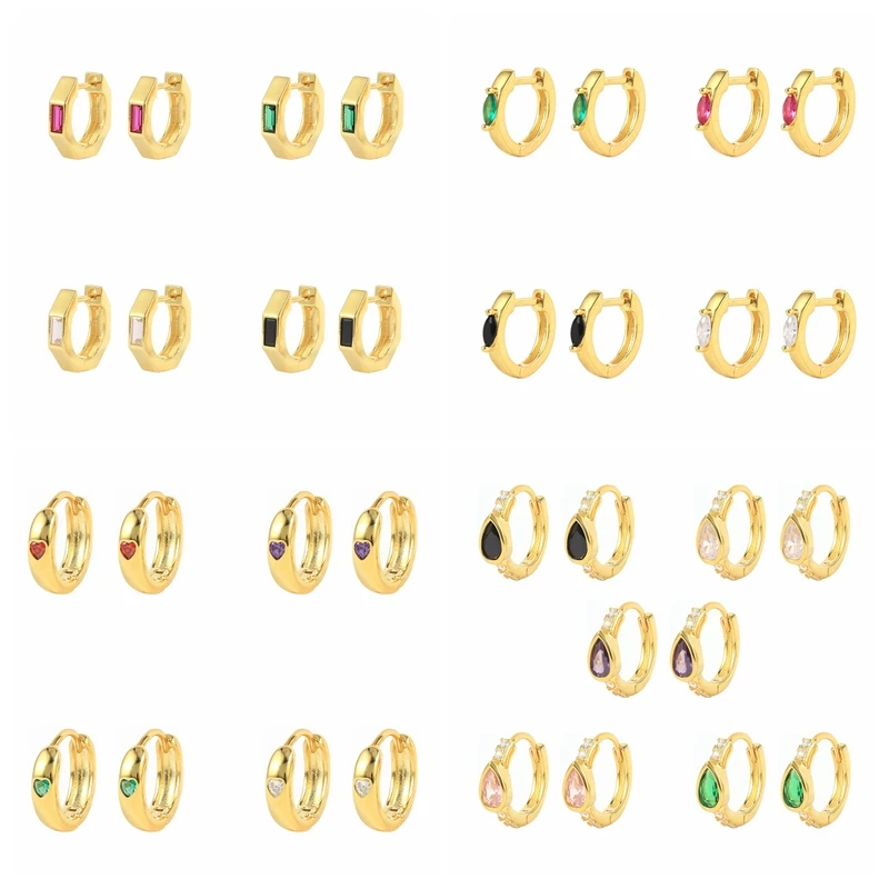 Sterling Silver Colorful Geometric Zircon Round Earrings for Women Hoop Earring Huggie Circle Earring Jewelry Oorbellen Luxury
Sterling Silver Colorful Geometric Zircon Round Earrings for Women Hoop Earring Huggie Circle Earring Jewelry Oorbellen Luxury