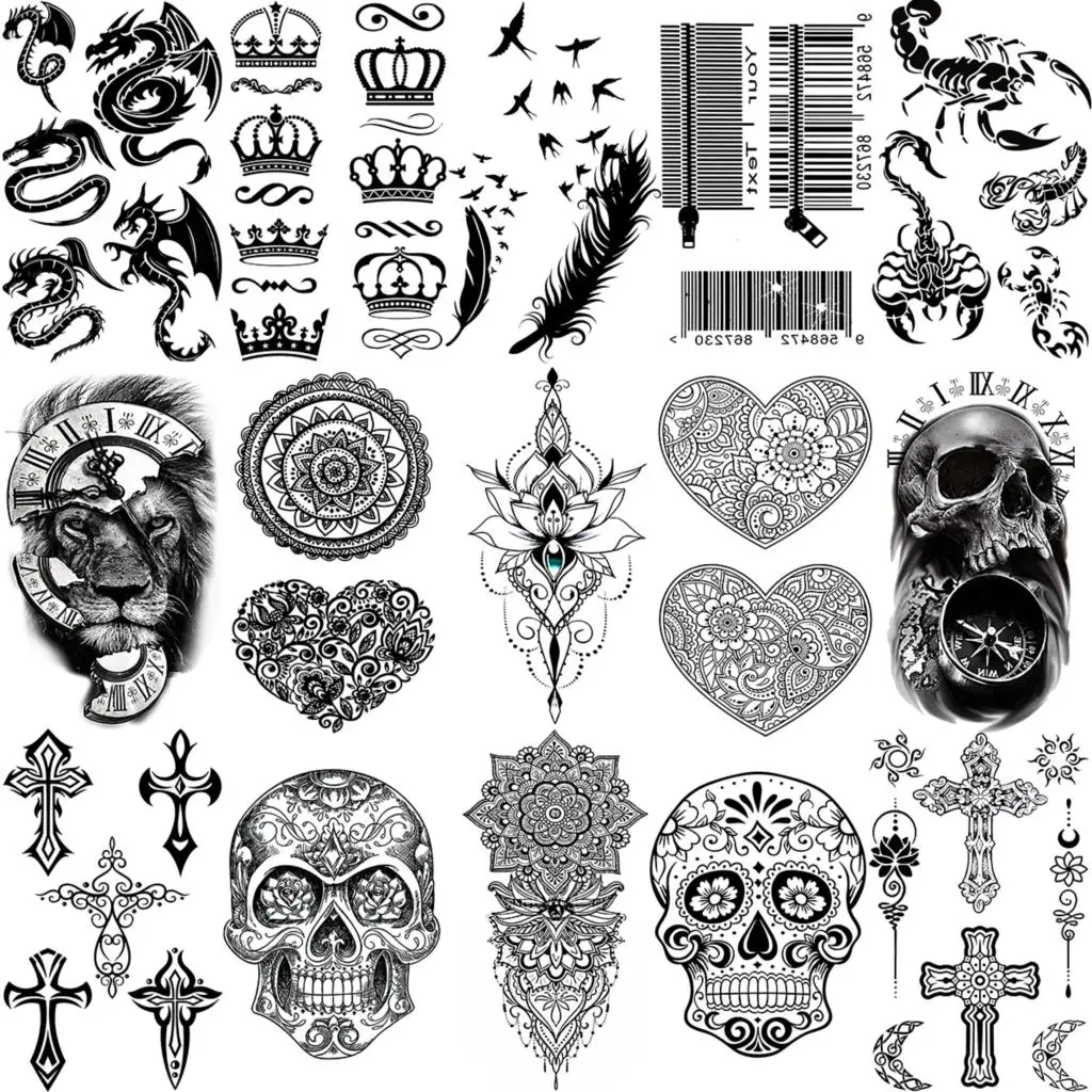 3D Lotus Cross Mandala Temporary Tattoos For Women Adult Men Crown Skull Compass Feather Fake Tattooneck Arm Hands Small Tatoos
3D Lotus Cross Mandala Temporary Tattoos For Women Adult Men Crown Skull Compass Feather Fake Tattooneck Arm Hands Small Tatoos