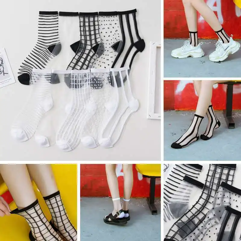 Fashion Sexy Women Socks New Product Crystal Silk Tide Socks Spring Summer Transparent Lace Mesh Fishnet Socks Lady Cool Sox
Fashion Sexy Women Socks New Product Crystal Silk Tide Socks Spring Summer Transparent Lace Mesh Fishnet Socks Lady Cool Sox