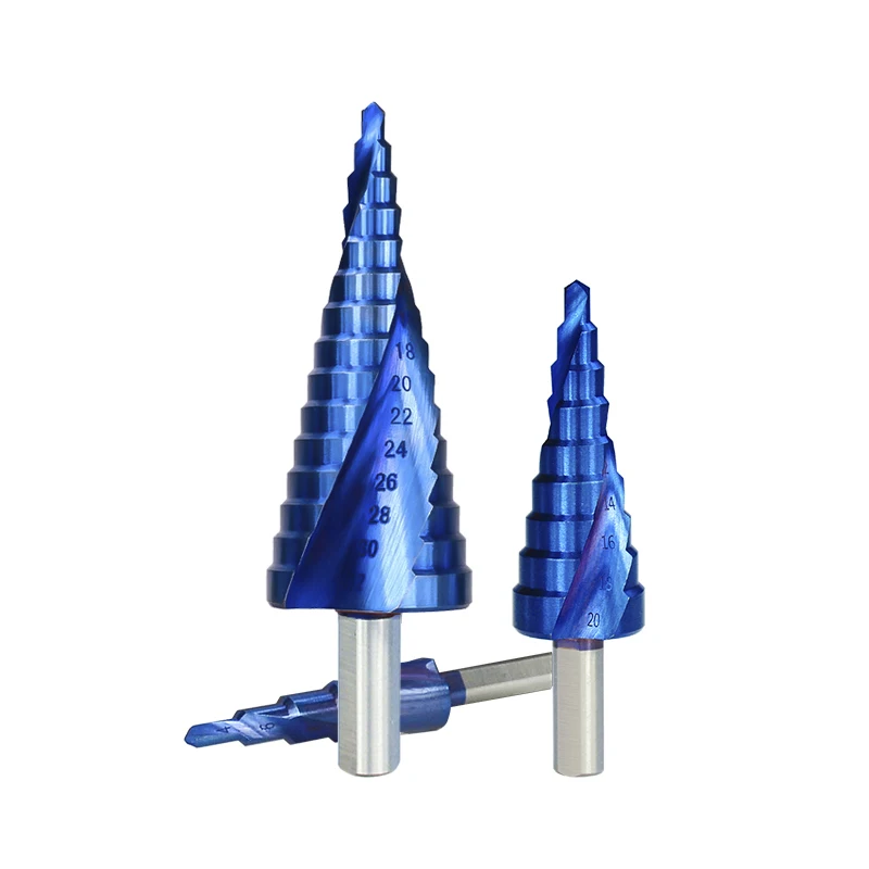 CMCP Step Drill Bit Set 3pcs Nano Blue Coated Wood Metal Hole Cutter 4-12/20/32mm Core Drill Bit Spiral/ Straight Drill Tools
CMCP Step Drill Bit Set 3pcs Nano Blue Coated Wood Metal Hole Cutter 4-12/20/32mm Core Drill Bit Spiral/ Straight Drill Tools