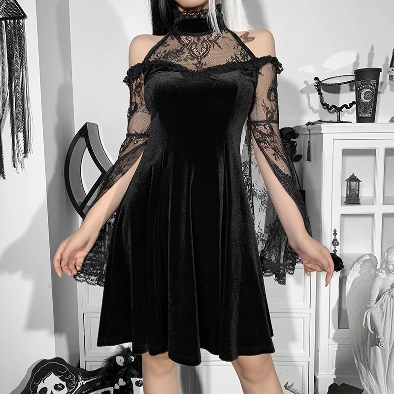 Helisopus Sexy Off Shoulder Lace Tirm Dress Women Aesthetic Punk Flared Sleeve Party Dress Fairy Grunge Backless A-line Dresses
Helisopus Sexy Off Shoulder Lace Tirm Dress Women Aesthetic Punk Flared Sleeve Party Dress Fairy Grunge Backless A-line Dresses