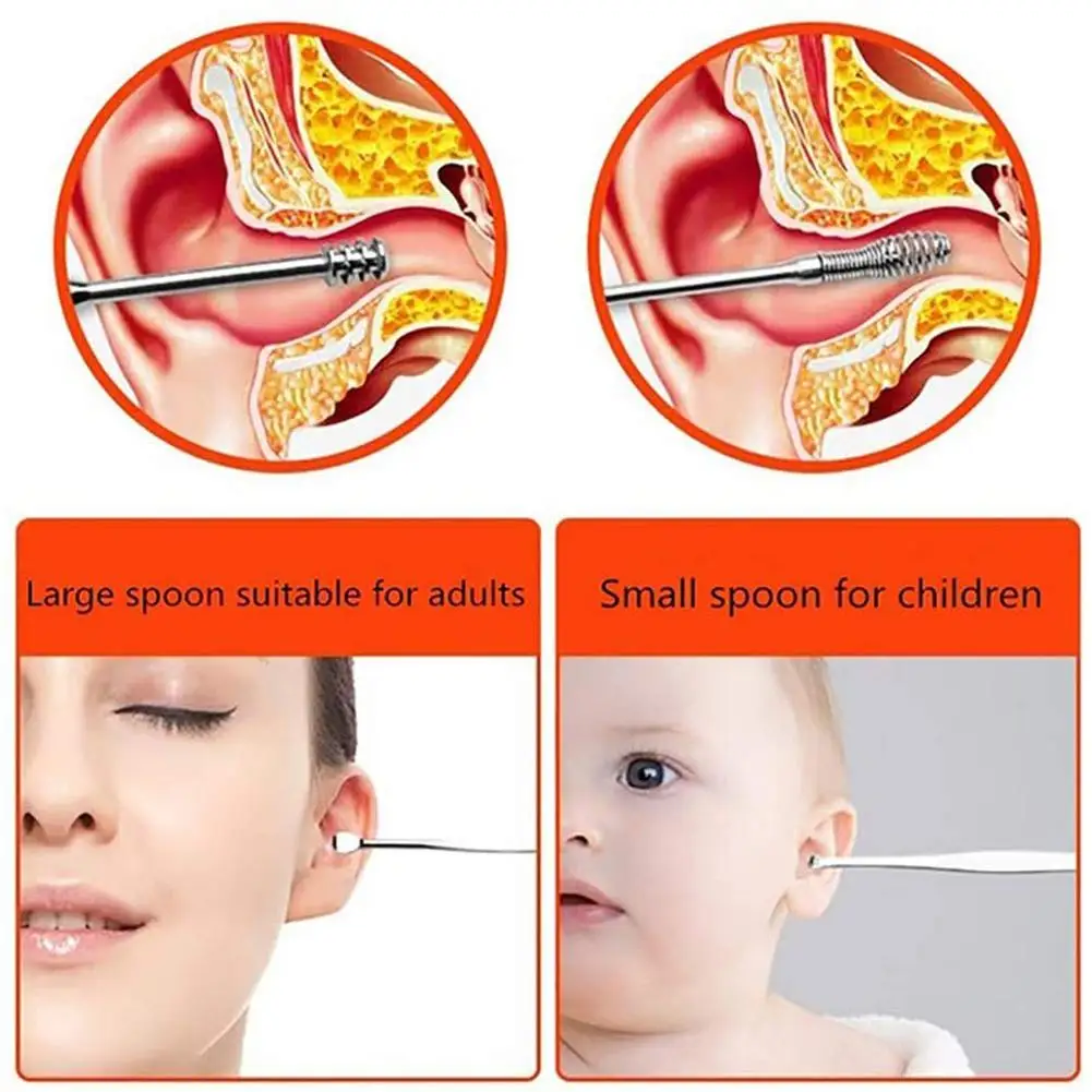 7Pcs/set Ear Wax Pickers Steel Earpick Wax Remover Ear Ear Spoon Care Cleaner Curette Pick Ear Cleaner Tool Clean X6N8
7Pcs/set Ear Wax Pickers Steel Earpick Wax Remover Ear Ear Spoon Care Cleaner Curette Pick Ear Cleaner Tool Clean X6N8