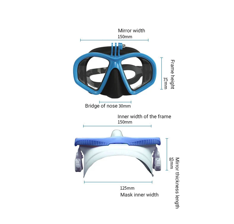 Professional Diving Mask Underwater Camera Diving Mask Scuba Snorkel Swimming Goggles for GoPro Xiaomi SJCAM Sports Camera
Professional Diving Mask Underwater Camera Diving Mask Scuba Snorkel Swimming Goggles for GoPro Xiaomi SJCAM Sports Camera