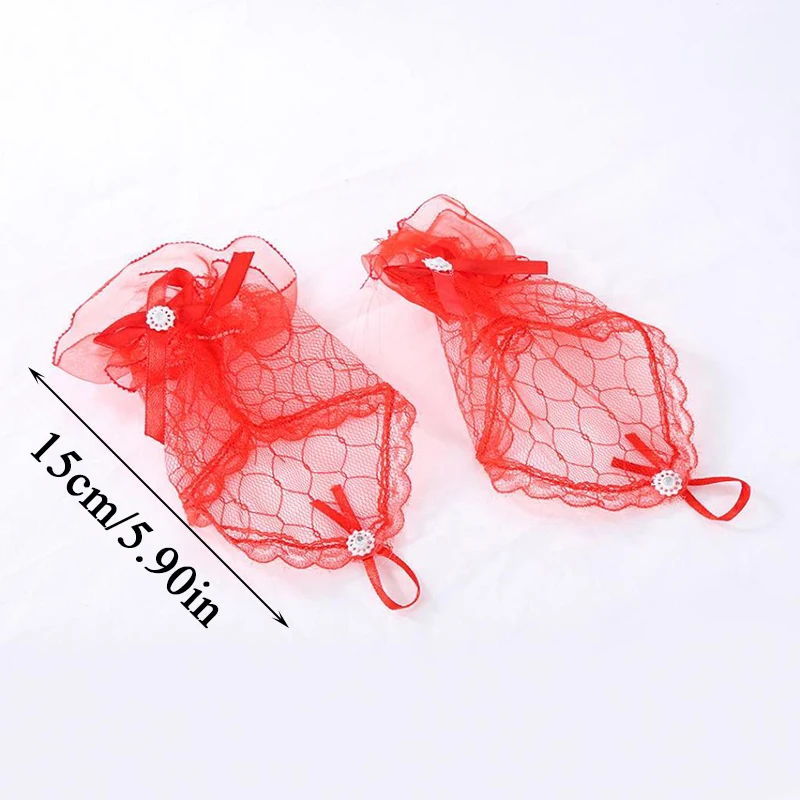 Gauze Lace Bride Gloves Women Elegant Bowknot Party Fingerless Short Gloves Fashion Ladies Red Black White Sexy Gloves
Gauze Lace Bride Gloves Women Elegant Bowknot Party Fingerless Short Gloves Fashion Ladies Red Black White Sexy Gloves