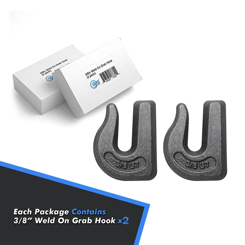 Weld-on Grab Chain Hook 3/8-in Heavy Duty Tow Hook G70 Forged Steel Tractor Hook Weldable for Car, Truck,SUV, RV,UTV,Tractors
Weld-on Grab Chain Hook 3/8-in Heavy Duty Tow Hook G70 Forged Steel Tractor Hook Weldable for Car, Truck,SUV, RV,UTV,Tractors
