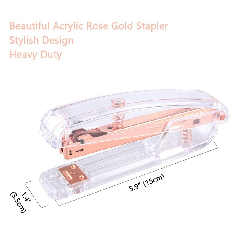 1 Set Rose Gold Stapler Acrylic Desktop Stapler & 1 Pcs Rose Gold Electroplated Iron Book Holder
1 Set Rose Gold Stapler Acrylic Desktop Stapler & 1 Pcs Rose Gold Electroplated Iron Book Holder