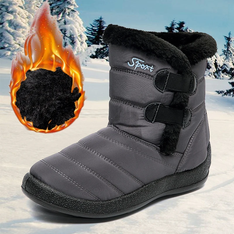 Winter Women Snow Boots Short Plush Warm Med Heel Striped Ankle Boots Ladies Slip On Casual Flats Shoes
Winter Women Snow Boots Short Plush Warm Med Heel Striped Ankle Boots Ladies Slip On Casual Flats Shoes