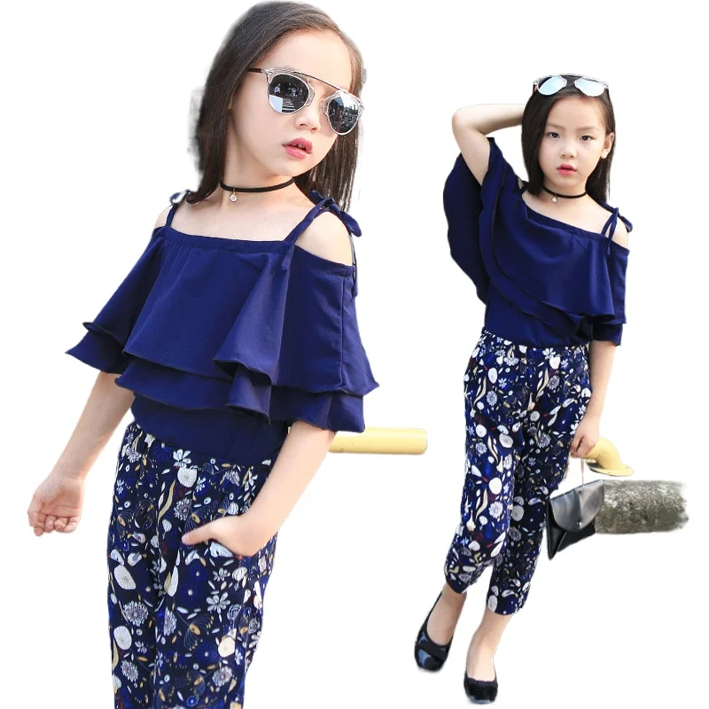 Girls Summer Suit Children's Casual Strapless Chiffon Sling Floral Pants Two-Piece Kid Fashion Clothes GT17
Girls Summer Suit Children's Casual Strapless Chiffon Sling Floral Pants Two-Piece Kid Fashion Clothes GT17