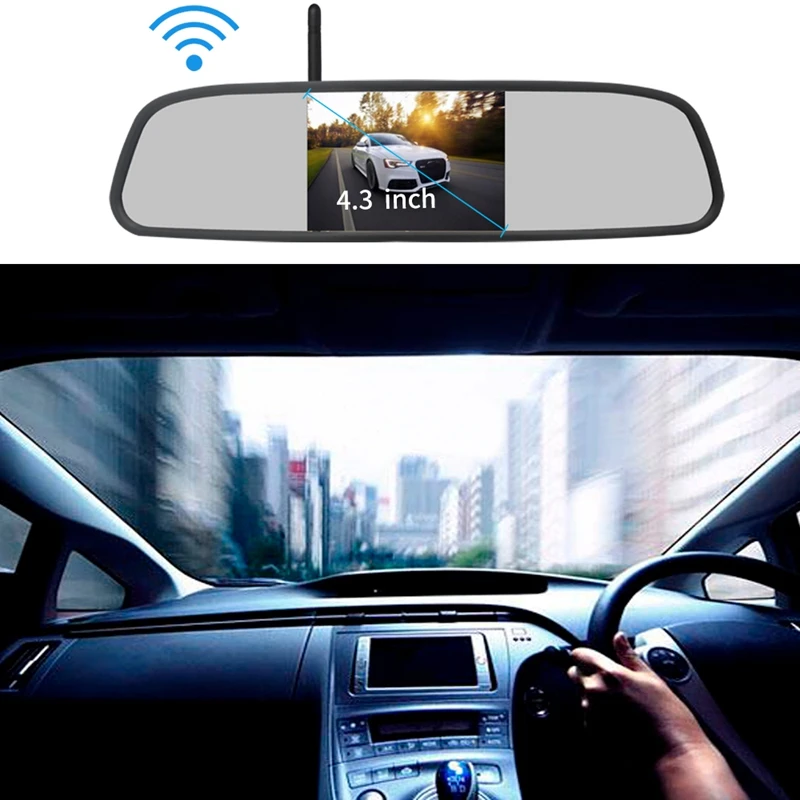 4 3 дюймов HD 800X480 автомобильный беспроводной Wifi видео плеер зеркало заднего вида с