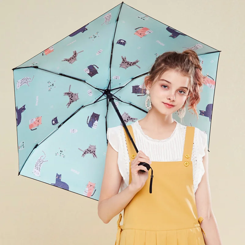 Cartoon Mini Women Parasol UV Protection Small Pocket Umbrella Folding Ultra Light Portable High Quality Umbrerlla A5A | Дом и сад