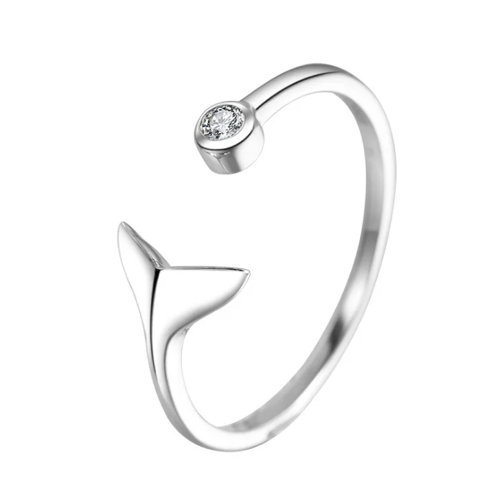 TS-001 Unique silver color ring Mermaid tail with cubic zirconia paved ring Fashion simple ring for woman gift wholesale 10pcs
TS-001 Unique silver color ring Mermaid tail with cubic zirconia paved ring Fashion simple ring for woman gift wholesale 10pcs