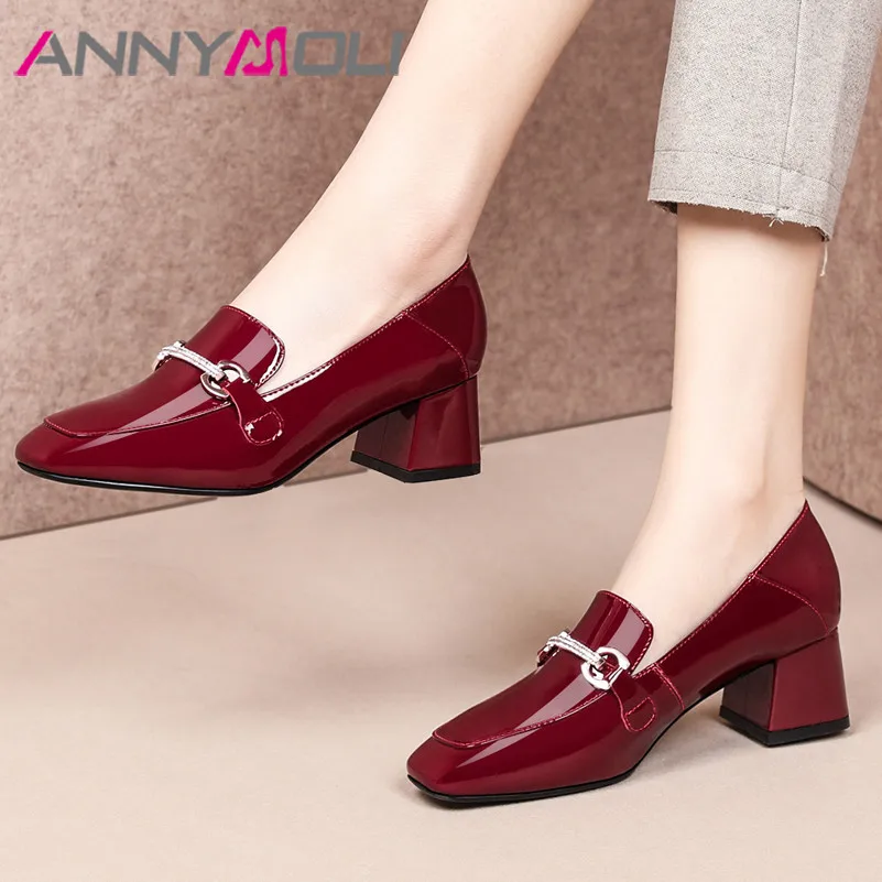 ANNYMOLI Women Block Heels Pumps Crystal Genuine Leather High Heel Shoes Square Toe Ladies Slip On Footwear Spring Red 2021 40
ANNYMOLI Women Block Heels Pumps Crystal Genuine Leather High Heel Shoes Square Toe Ladies Slip On Footwear Spring Red 2021 40
