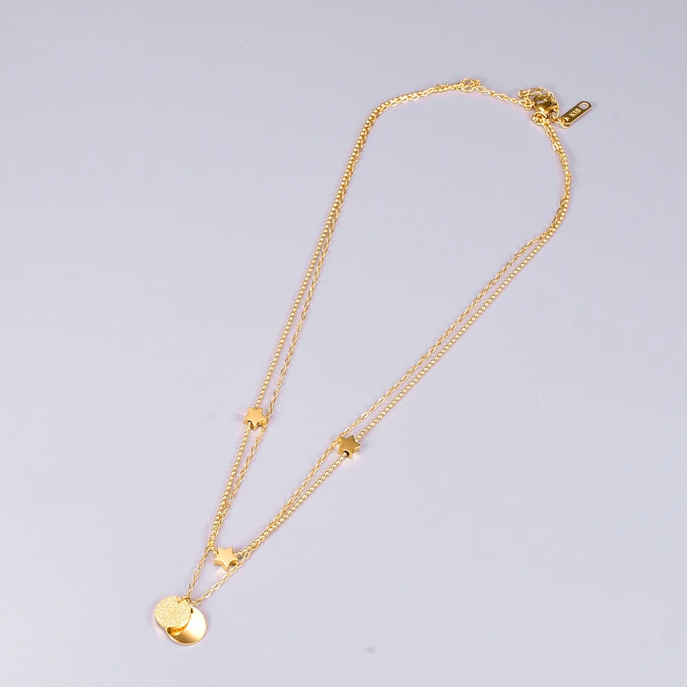 Star Pendant Necklace Double Layer Star Disc Necklace Female Clavicle Chain Titanium Steel Female Choker Gold Necklace
Star Pendant Necklace Double Layer Star Disc Necklace Female Clavicle Chain Titanium Steel Female Choker Gold Necklace