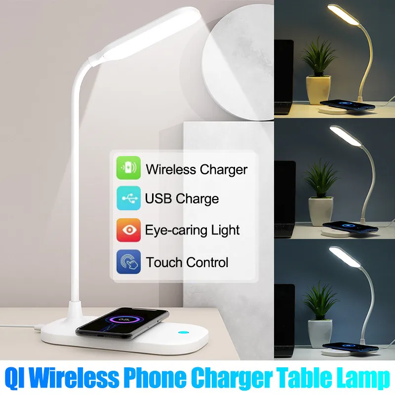 Newest 10W QI Quick Wireless Charging LED Table Desk Lamp Portable Eye Protect 360 Degree Flexible Touch Control Night Light
Newest 10W QI Quick Wireless Charging LED Table Desk Lamp Portable Eye Protect 360 Degree Flexible Touch Control Night Light