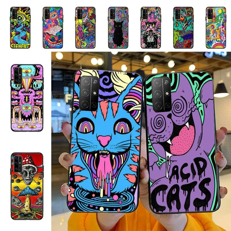 

YNDFCNB Colourful Psychedelic Trippy Art Phone Case for Huawei Honor 8x C 9 10 i lite play view 10 20 30 5A Nova 3 I