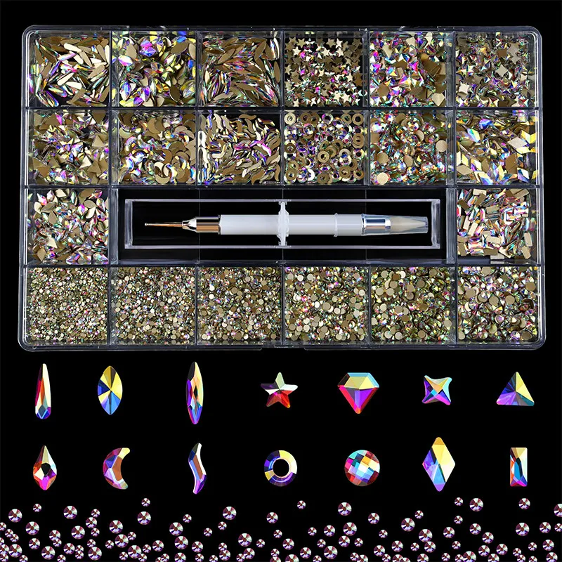 Value Nail Gems Flatback Rhinestones For Nail Art DIY Crystals AB Gold Bottom Glass Rhinestone Set For Nail Art Accessories
Value Nail Gems Flatback Rhinestones For Nail Art DIY Crystals AB Gold Bottom Glass Rhinestone Set For Nail Art Accessories