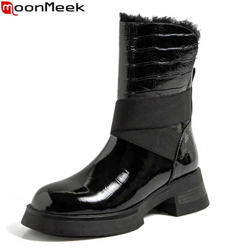 MoonMeek 2021 New Arrival Women Boots Genuine Leather Comfortable Ankle Boots Square Heels Round Toe Winter Snow Boots
MoonMeek 2021 New Arrival Women Boots Genuine Leather Comfortable Ankle Boots Square Heels Round Toe Winter Snow Boots