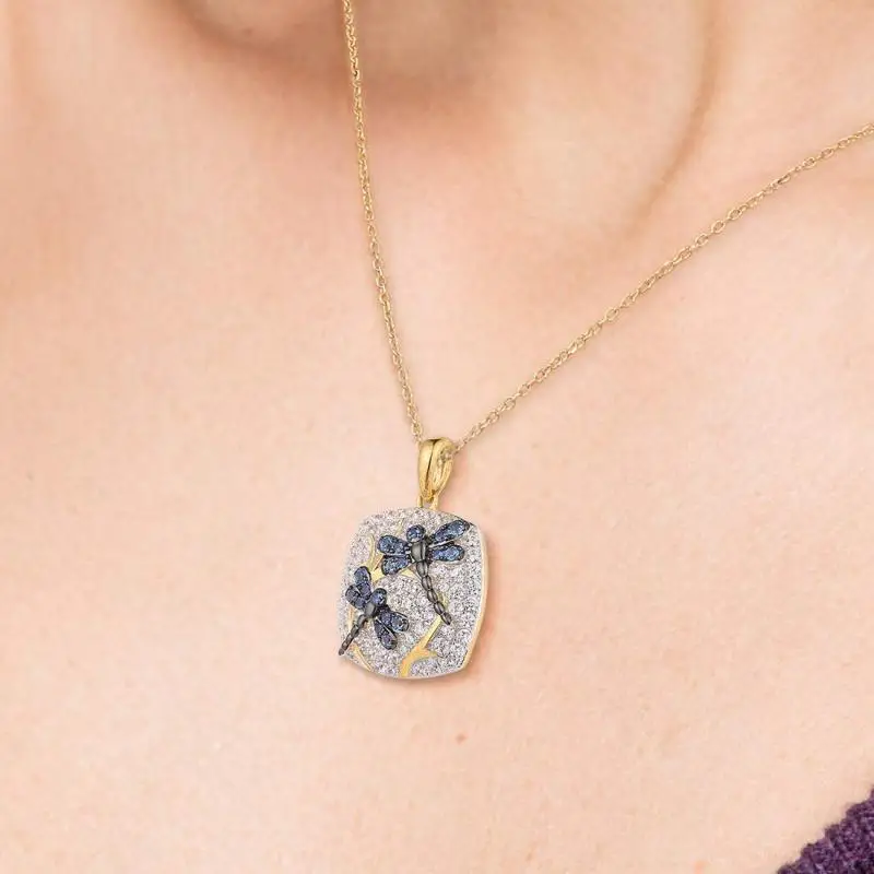 Квадратная Подвеска со стрекозой хрустальное ожерелье роскошные ювелирные