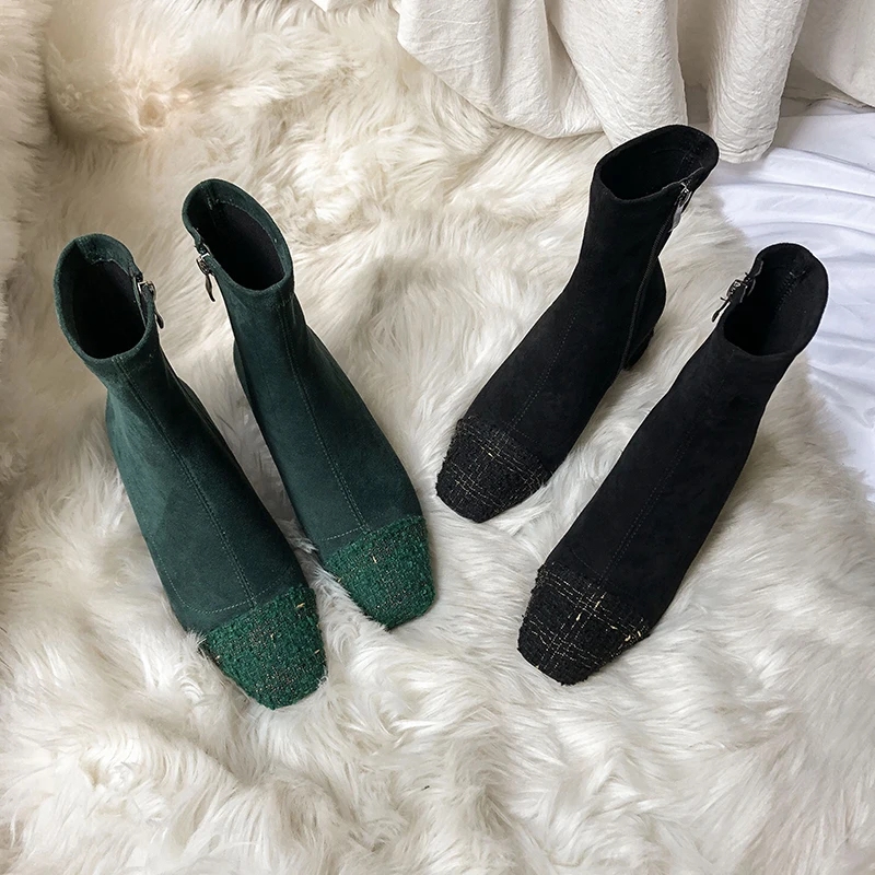 LOVIRS Boutique Women Square Toe Low Heel Ankle Boots Tweed Sock Boots Luxury Design Elegant Women Boots
LOVIRS Boutique Women Square Toe Low Heel Ankle Boots Tweed Sock Boots Luxury Design Elegant Women Boots