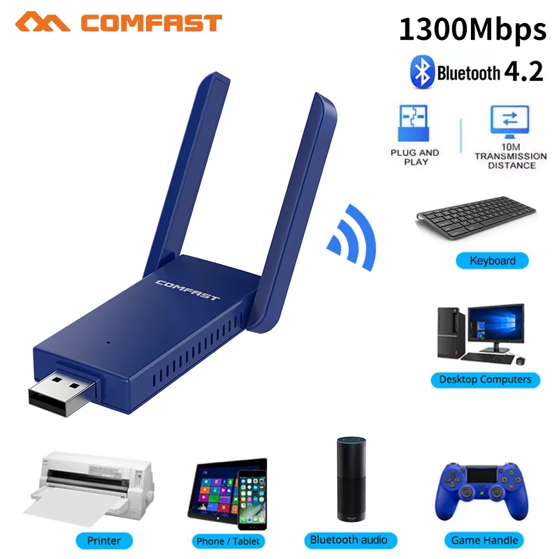 20pcs 1300Mbps 5G Dual Band Usb Wifi Card 2 in 1 Wireless Bluetooth 4.2 Receiver Transmitter Adapter Music Headphone Reciever
20pcs 1300Mbps 5G Dual Band Usb Wifi Card 2 in 1 Wireless Bluetooth 4.2 Receiver Transmitter Adapter Music Headphone Reciever