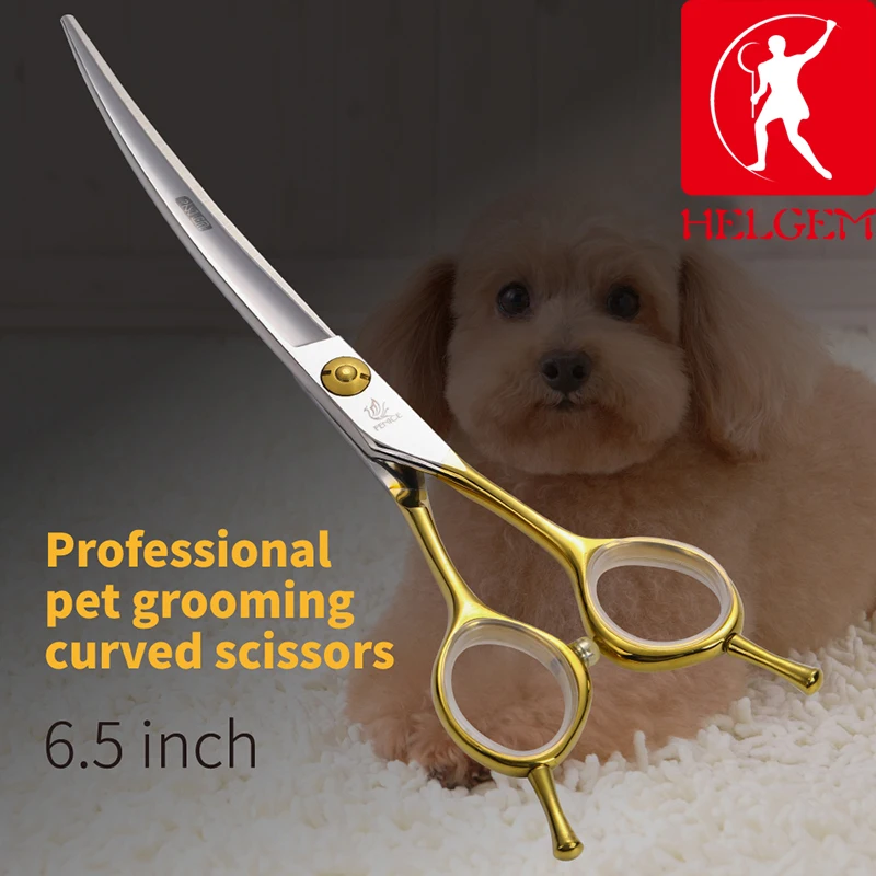 HELGEM Professional Grooming Curved Scissors for Dog 6.5 inch Japan 440C Shears for Pets Dogs Cats
HELGEM Professional Grooming Curved Scissors for Dog 6.5 inch Japan 440C Shears for Pets Dogs Cats