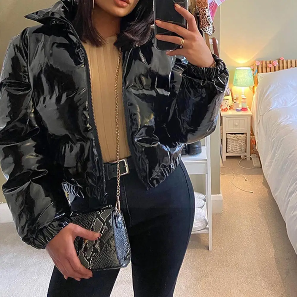 2021 New Winter Women Thick Coats Faux Patent Leather Warm Zipper Women Jacket Sleeve Casual Outerwear Parkas Long T7F1
2021 New Winter Women Thick Coats Faux Patent Leather Warm Zipper Women Jacket Sleeve Casual Outerwear Parkas Long T7F1