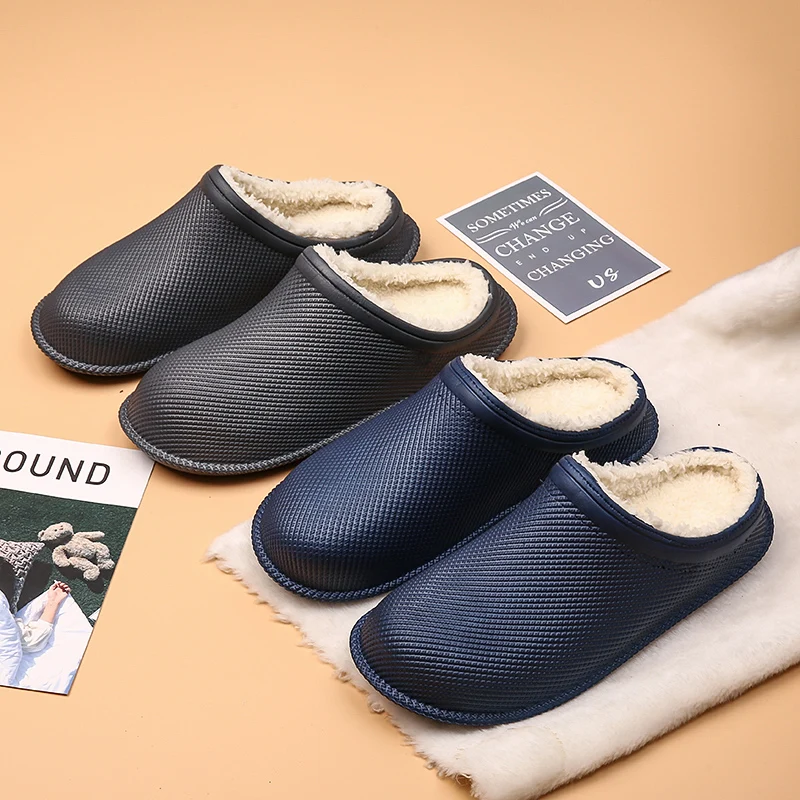 YISHEN Men's Slippers Winter Household Softy Warm Shoes Leather With Pulsh Waterproof Anti-skid Indoor Male Slippers Size 40-47
YISHEN Men's Slippers Winter Household Softy Warm Shoes Leather With Pulsh Waterproof Anti-skid Indoor Male Slippers Size 40-47