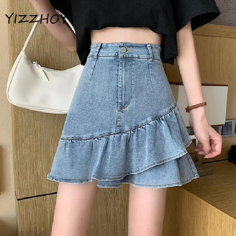 YIZZHOY Summer Women New Casual Irregular High Waist Denim Skirts Female High Waist Solid Color Fishtail A-line Jeans Skirts
YIZZHOY Summer Women New Casual Irregular High Waist Denim Skirts Female High Waist Solid Color Fishtail A-line Jeans Skirts