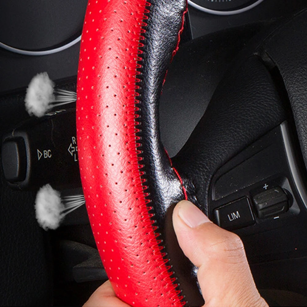 DIY Car Styling Automobiles Leather Steering Wheel Cover with Needles Thread Universal Interior Parts Car Decoration Accessories
DIY Car Styling Automobiles Leather Steering Wheel Cover with Needles Thread Universal Interior Parts Car Decoration Accessories